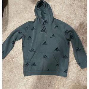Adidas Hoodie Jacket with Logo Pattern Medium